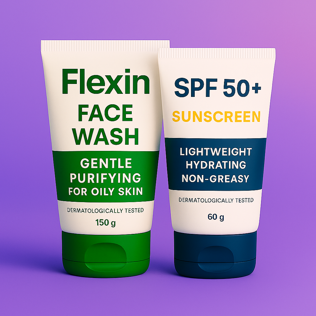 Flexin Skincare Combo (Sunscreen 60ml + Face Wash 150ml)