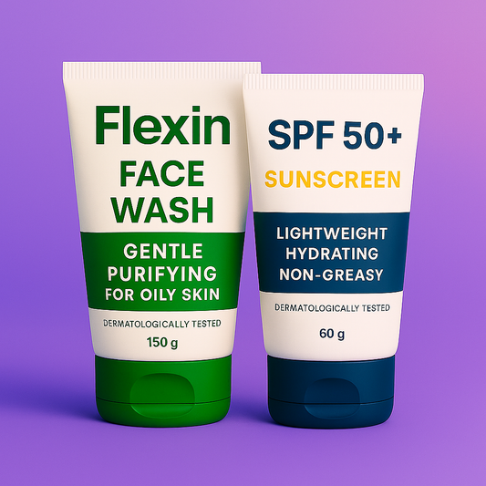 Flexin Skincare Combo (Sunscreen 60ml + Face Wash 150ml)